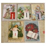 SHIP: 5 DIFF. C.1910 JAN 1ST NEW YEARS POSTCARDS