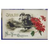 SHIP: 1914 DATED JOHN WINSON NEW YEARS POSTCARD