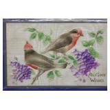 SHIP: C.1910 SILK "GOOD WISHES" POSTCARD