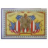 SHIP: 1908 PATRIOTIC THANKSGIVING POSTCARD
