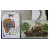 SHIP: 2 C.1910 PATRIOTIC THANKSGIVING POSTCARDS