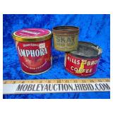 Vintage tobacco coffee and more tins