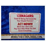 Teenagers plastic sign