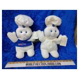 2 Pillsbury doughboy stuffed animals
