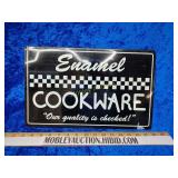 Metal Enamel cookware sign
