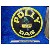 Metal embossed poly gas 24-in sign
