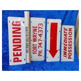 4 metal signs