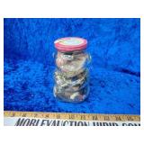 Teddy bear glass jar full buttons