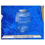 Large glass pickle jar with lid