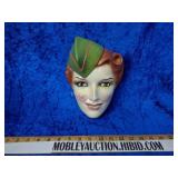 Art Deco Lady with military hat wall hanger;