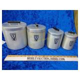 Vintage aluminum canister set