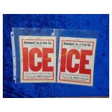 Two vintage Davenport ice and coal company also