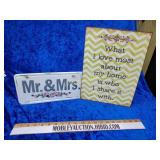 2 metal decor signs