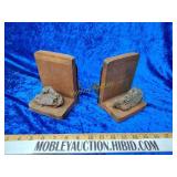 Petrified wood bookends