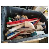 Tote full of plumbing supplies New flexible lines