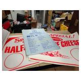 Tons of vintage grocery store sale posters