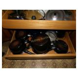 MISC DRAWER OF DISHES/PANS