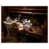 MISC ITEMS ON DESK-DESK NOT INCLUDED