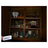 CABINET FULL OF ITEMS-GLASSWARE