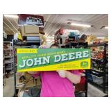 9"x30" John Deere in Embossed Metal sign