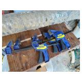 3 Irwin wood clamps