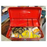 Vintage tackle box full of hardware