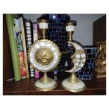 Mother of pearl candlestick holders