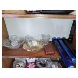 Shelf mag lights and glass dish and more