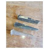 Three steel wedges