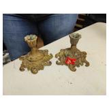 Victorian brass candlesticks