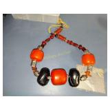 Rare Copal amber / jet beads Fossil coals