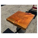 Solid Wood Slab Table w/ Pedestal Base