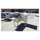Regency 3 Compartment Commercial SS Sink w/