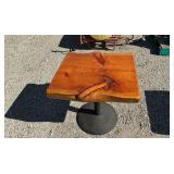 Solid Wood Slab Table w/ Pedestal Base