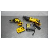 DEWALT 20V XR Drill Sawzall Battery Charger Combo