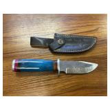 Handmade Damascus Hunting Knife & Sheath