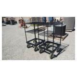 Pair of Uline Rolling Wire Shelf Carts