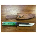 Hand Forged Hunting Knife w/ Leather Sheath