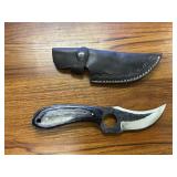 Hand Forged Skinning Knife & Leather Sheath