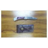 Folding Knife w/ Leather Sheath