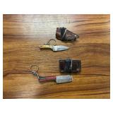 Pair of Mini Knife Keychains w/ Sheaths