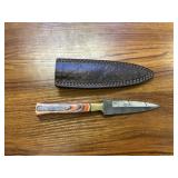 Hand Forged Damascus Paring Knife w/ Sheath 7"