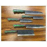 Set of 5 Hand Forged Kitchen Knives