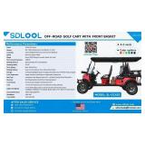 Red SDLOOL GC42S 6-Passenger Off-Road Golf Cart