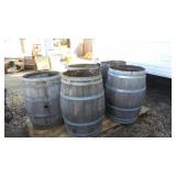 5-Oak Wine Barrels / Great For Tree Planters