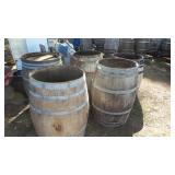 5-Oak Wine Barrels / Great For Tree Planters