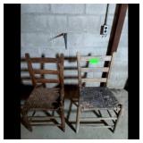 Woven Seat Chairs - Vintage, Set of 2