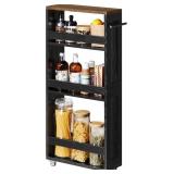 VASAGLE 4-Tier Slide-Out Storage Cart, Slim Kitche