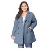$136 Agnes Orinda Women's Plus Size Notched Lapel