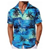 COOFANDY Mens Hawaiian Shirt Short Sleeve Button D